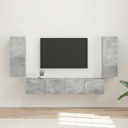 Set zidnog ormarića za TV 4 pcs Betonski sivi Konstruirano drvo
