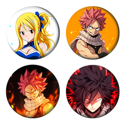 Set bedževa Anime Fairy Tail, 37 mm, 6 kom
