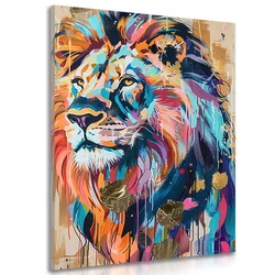 Slika lev v imitaciji umetniške slike - 40x60
