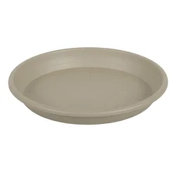 CILINDRO plastični krožnik pod cvetlični lonček d37cm, rjavo-siv