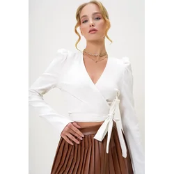 Trend Alacati Stili Ženska bluza dugih rukava Alc-X13166, Bela