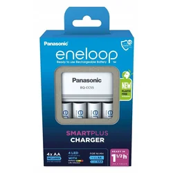 slomart Polnilnik PANASONIC Eneloop Smartplus BQ-CC55 + 4x AA 2000 mAh (K-KJ55MCD40E)