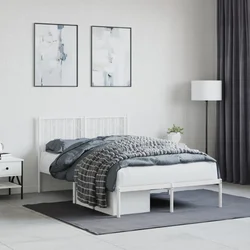 shumee vidaXL Kovinski posteljni okvir z vzglavjem bel 120x190 cm