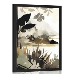 Plakat jezero v džungli - 20x30 white