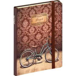 noteLook Notes A6 črte trde platnice, 100 listov, z elastiko, 79758, Retro kolo