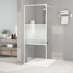 Pregrada za tuš bijela 80 x 195 cm s prozirnim staklom ESG