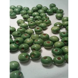 Drvena perla lopta 12 mm zelena