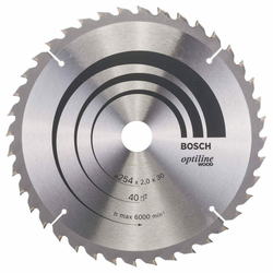 BOSCH List kružne testere Optiline Wood 254 x 30 x 2,0 mm, 40 2608640438, 254 x 30 x 2,0 mm, 40