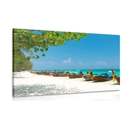 Slika bela peščena plaža na otoku Bamboo - 30x20