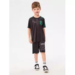 Sinsay - Komplet majice kratkih rukava i kratkih pantalona Minecraft - crno