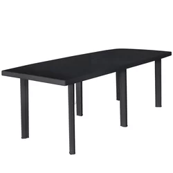 Vidaxl Vrtna miza plastika 216x90x72 cm antracitna