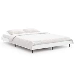 Vidaxl Posteljni okvir bel 140x190 cm inženirski les
