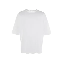 Trendyol White Oversize/Wide-Fit Basic 100% Cotton T-Shirt