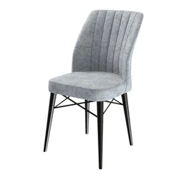 Hanah Home set trpezarijskih stolica Flex 8 kom, siva tkanina Babyface, crne drvene noge