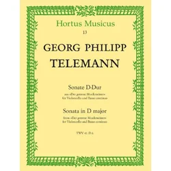 TELEMANN:SONATA D-DUR TWV 41:D 6 VIOLONCELLO AND PIANO