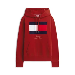 TOMMY HILFIGER Majica mornarska/rdeča/češnjevo rdeča/bela