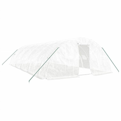 Staklenik s čeličnim okvirom bijeli 50 m2 10 x 5 x 2,3 m