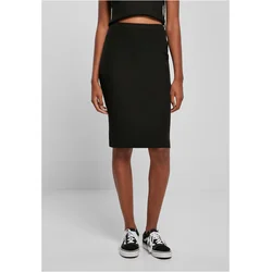 Womens ribbed midi skirt black