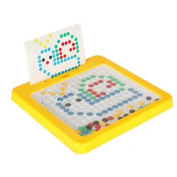 WOWO Magnetna tabla montessori mozaik barvne pike rumena 26 x 26 cm