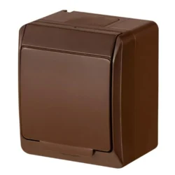 shumee Hermes Hermetična enojna vtičnica z/brez 16A IP44 rjava GNT 0321-06