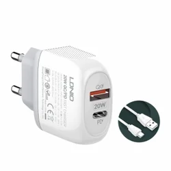 LDNIO A2316C (92217) kućni punjač USB 3.0 sa iPhone lightning kablom beli