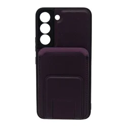 Maska za telefon LEATHER MAGSAFE WALLET za Samsung S22, Ljubičasta