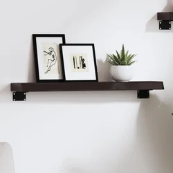 Zidna polica tamnosmeđa 60x10x4 cm od obrađene hrastovine