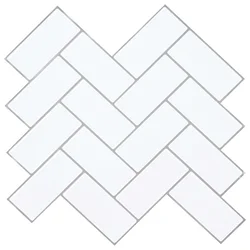 Pločica riblja kost 10 pcs Bijela siva 30 x 30 cm