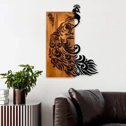 Wallity Zidna dekoracija Peacock, 47 x 65 x 3 cm, Smeđa