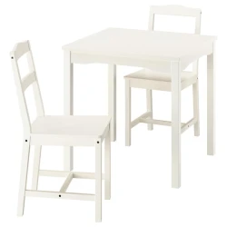 HAUGA / HAUGA Sto i 2 stolice, bela/bela, 74x74 cm