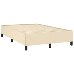 Vidaxl Posteljni okvir brez vzmetnice krem 120x190 cm blago