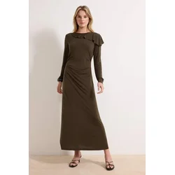 Trendyol Modest Ženska haljina Tctss26Eb00015, Smeđa