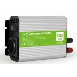 GEMBIRD Auto inverter EG-PWC500-01 12V DC/AC 500W+USB port sivi