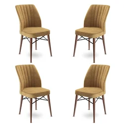 Hanah Home Set 4 trpezarijske stolice Flex Kapućino-Braon