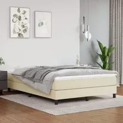Madrac s džepičastim oprugama srednje tvrdoće krem 140x190x20 cm umjetne kože
