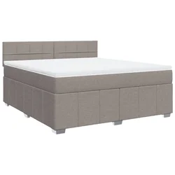 Vidaxl Box spring postelja z vzmetnico taupe 180x200 cm blago