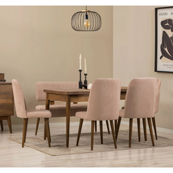 Hanah Home Set trpezarijski sto i stolice Vina, Bež