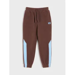 Sinsay - Postavljene flis jogger pantalone - tamno braon
