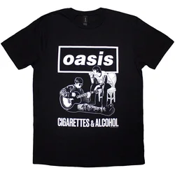 Oasis Majica Cigarettes & Alcohol Illustration Mono Unisex Black XL