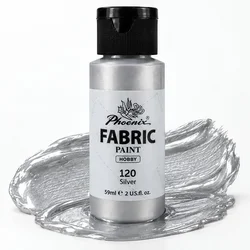 Farba na tekstil Phoenix 59 ml 120 srebrna