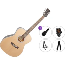 SX SO204 Premium SET Natural-Matte Black Akustična kitara