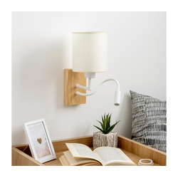 Brilagi - LED zidna lampa NUBILA WOOD 1xE27/25W/230V +LED/3W hrast/bela/krem