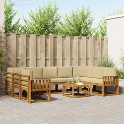Set vanjskih sofa 10 kom. Prirodna i bež