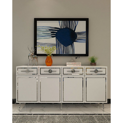HANAH HOME Komoda Belly KB150 White Silver