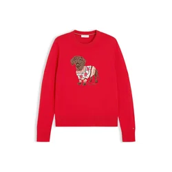 TOMMY HILFIGER Pulover pesek/rjava/rdeča/bela