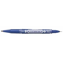 permanentni marker, 0,5/1,0 mm, dvostranski, ZEBRA Mckie Extra Fine, moder