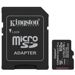 Kingston + SD adapter SDCS3/512GB class 10 Micro SD Card 512GB