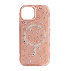 Maska Mag Case Floral Series za iPhone 15 pink