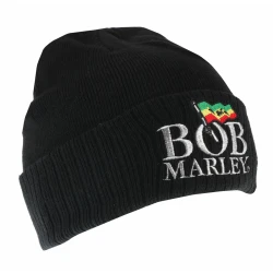 Beanie kapa Bob Marley - Logo - ČRNA - ROCK OFF - BMABEAN01B