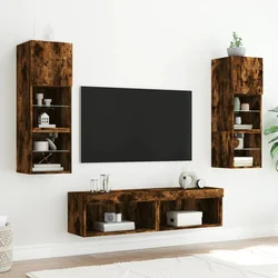 TV ormarići s LED svjetlima 2 kom boja hrasta 60x30x30 cm